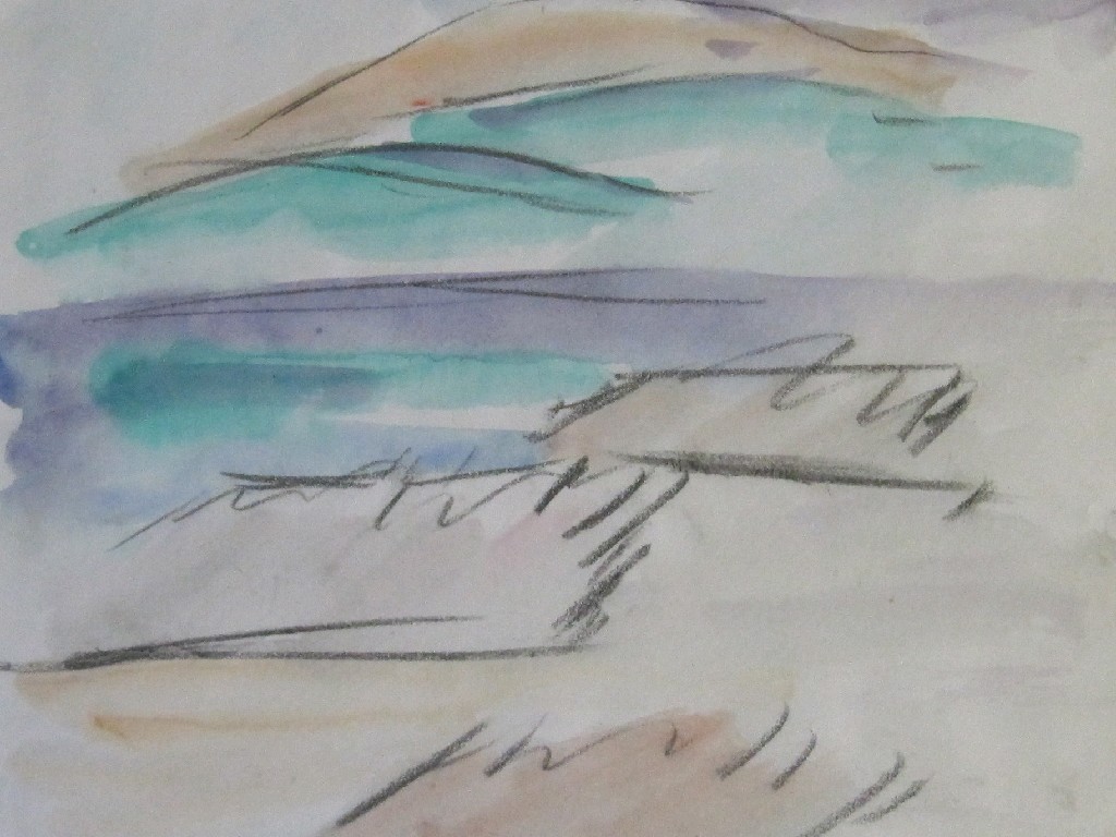 Appraisal: DONALD BAIN - Wash over charcoal 'Near Morar' signed recto