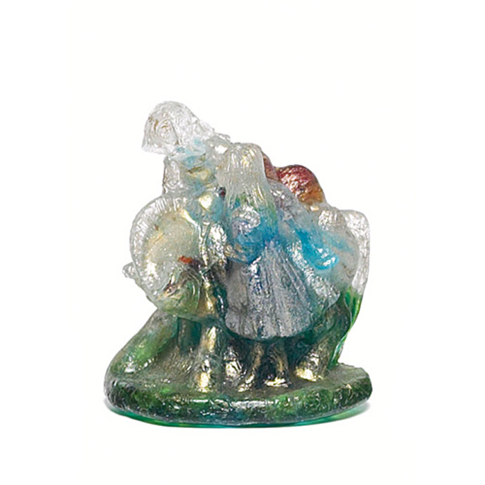 Appraisal: Edris Eckhardt sculpture Alice with The White Knight colorful pate-de-verre