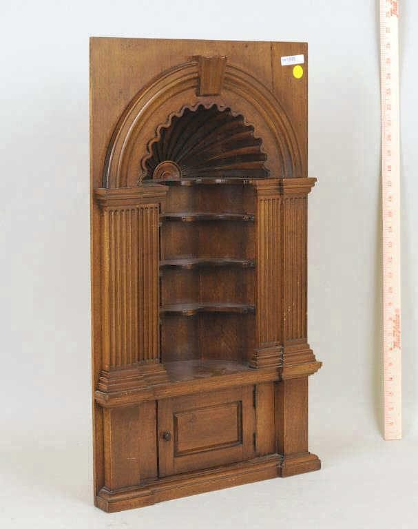 Appraisal: Miniature Chippendale Style Carved Wood Niche Miniature Chippendale style carved