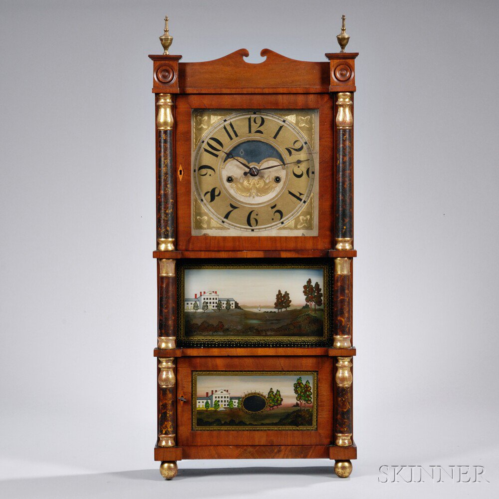 Appraisal: R J B Terry Triple Decker Shelf Clock Bristol Connecticut