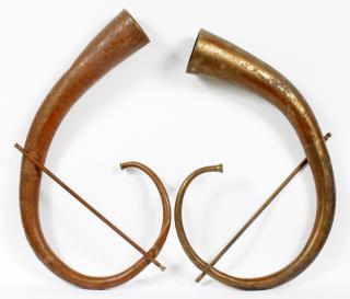 Appraisal: A PAIR OF PROP CORNUA FROM BEN A PAIR OF