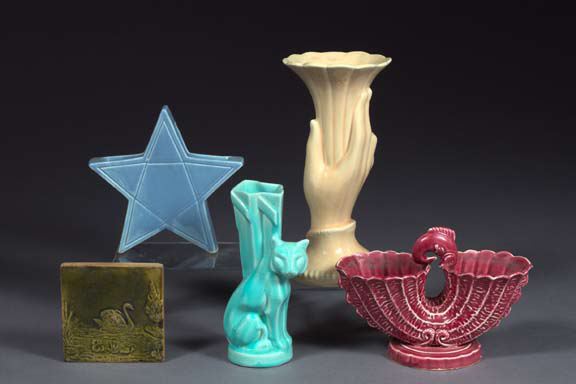 Appraisal: Interesting Collection of Five Art Pottery Objects including a German