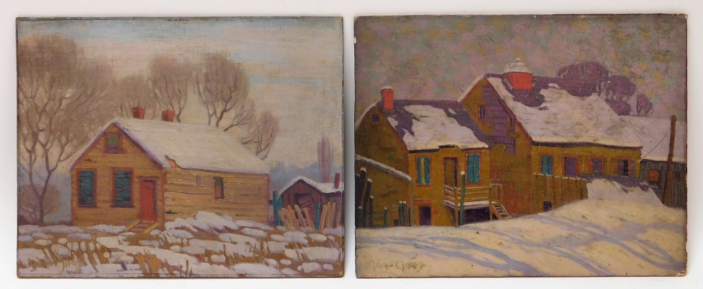 Appraisal: PC GENE MILES IMPRESSIONIST WINTER PAINTINGS New England th CenturyIncludes