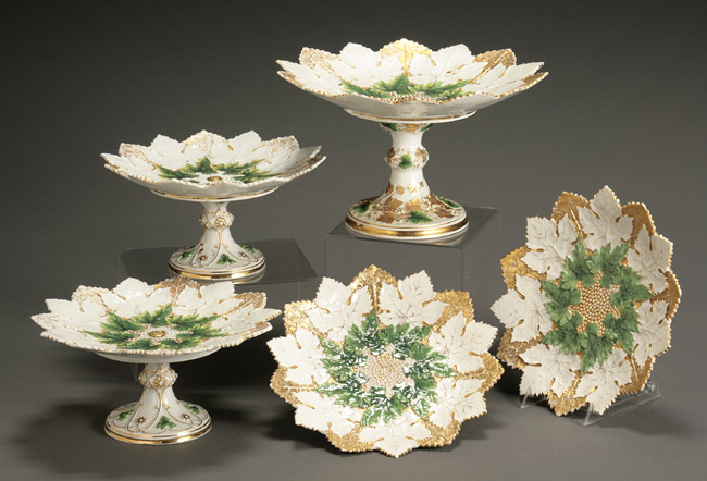 Appraisal: Meissen Molded Part Dessert Service Late th-Early th Century Consisting