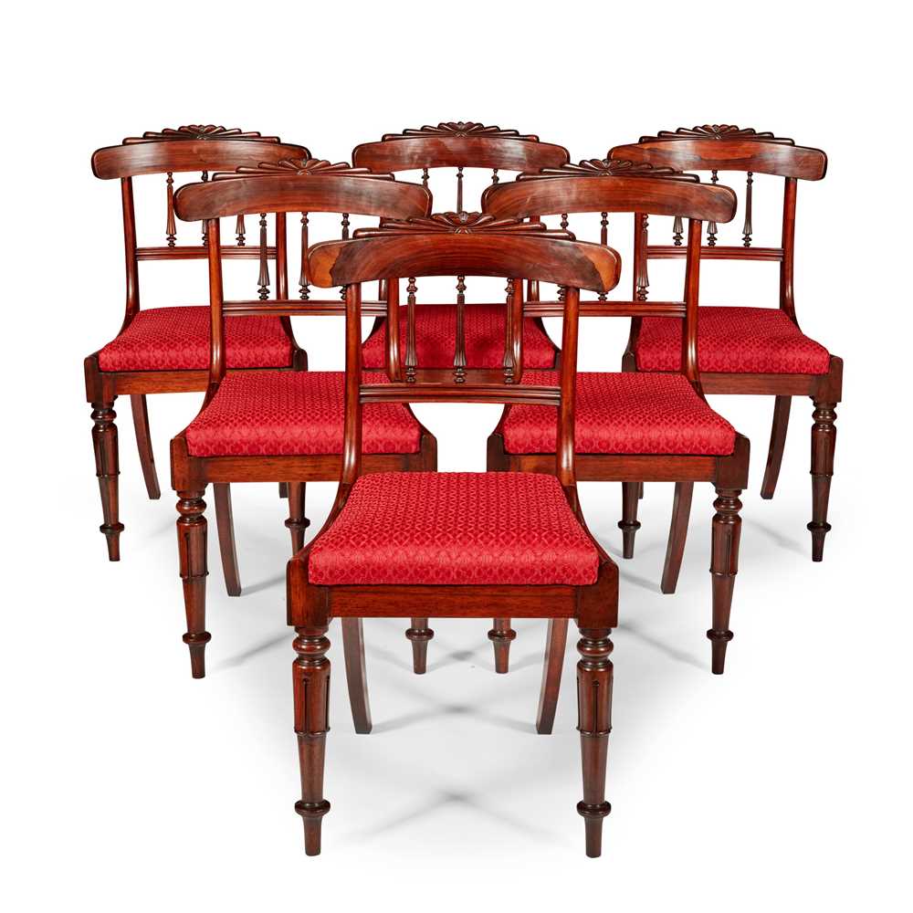 Appraisal: Y SET OF SIX REGENCY ROSEWOOD DINING CHAIRS ATTRIBUTED TO