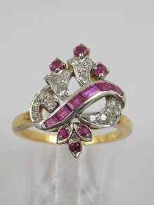 Appraisal: A yellow and white metal tests ct gold ruby and