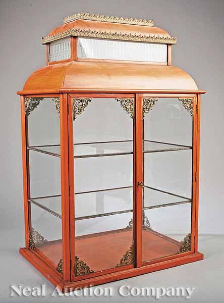 Appraisal: A Decorative T le Peinte Display Cabinet with gilt filigree