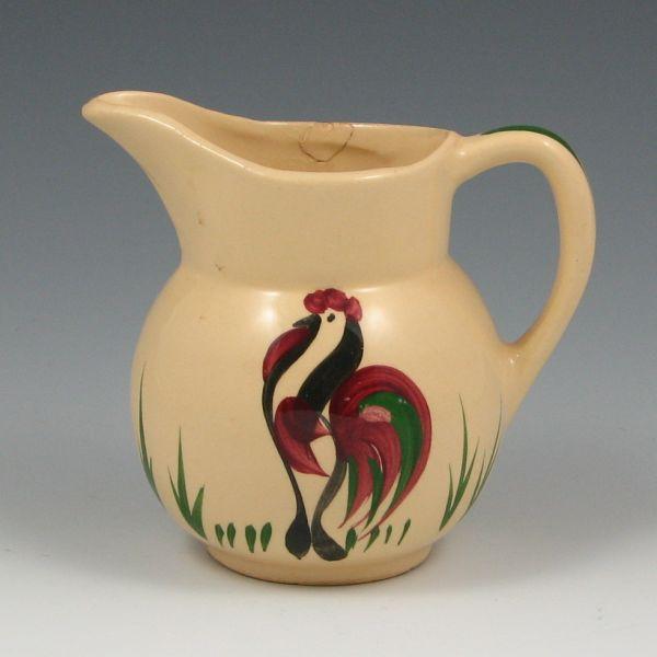 Appraisal: Watt Rooster creamer Marked Repaired chip to rim tall