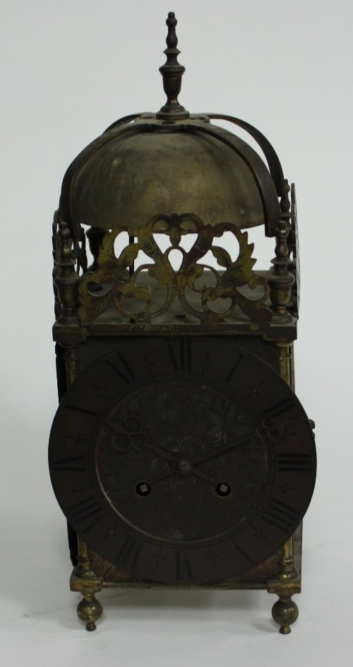 Appraisal: A th Century style brass lantern clock circa cm highProvenance