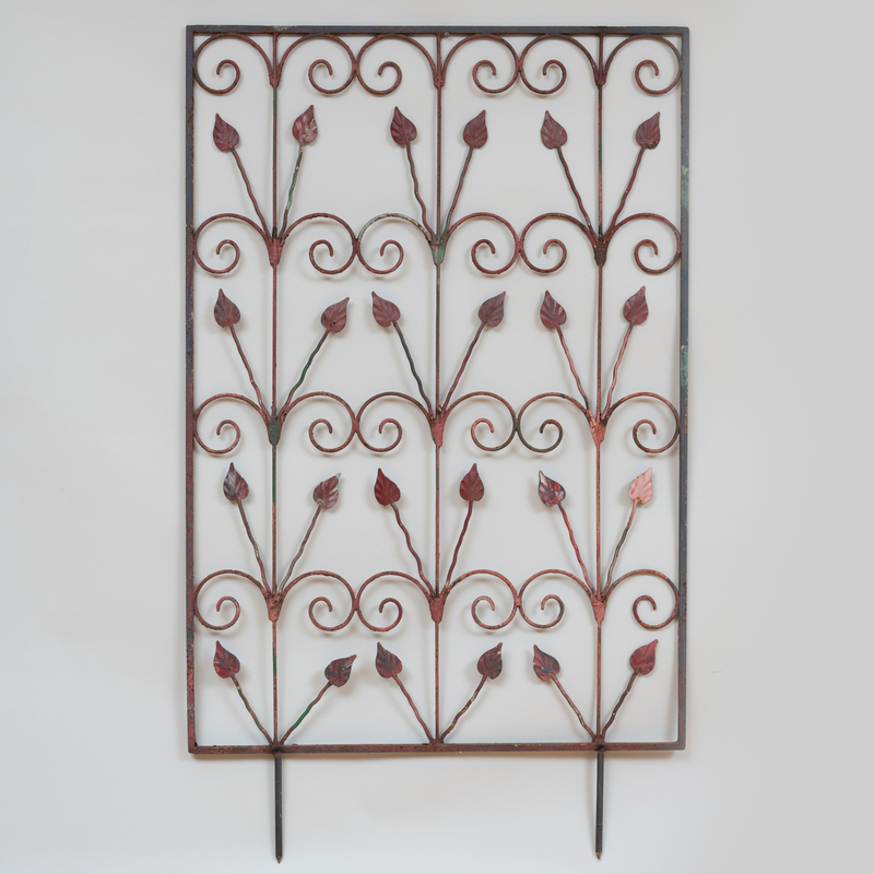 Appraisal: American Painted Wrought-Iron Panel ft in x in Condition Wear