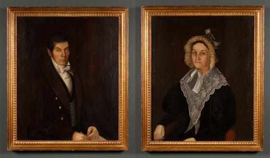 Appraisal: American School second quarter th century Gentleman and Lady pair