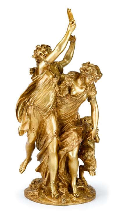 Appraisal: After Claude Michel Clodion French - bacchic group Bronze gilt