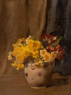 Appraisal: Alice Mary Burton - Still life with Vase of Primulas