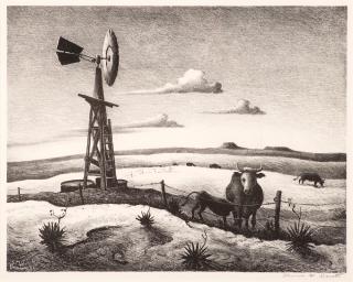 Appraisal: THOMAS HART BENTON - West Texas lithograph on paper x