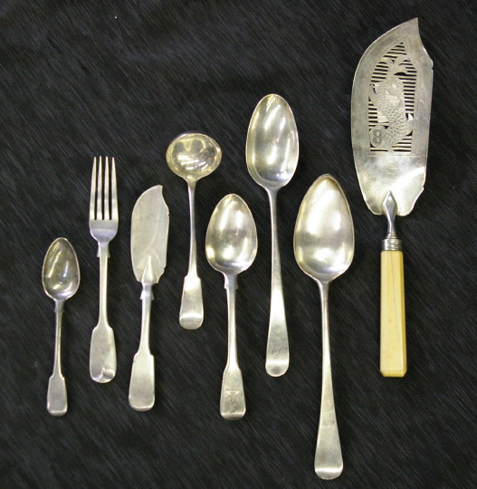 Appraisal: Sixteen-Piece Collection of Georgian Sterling comprised of a rare Tipt