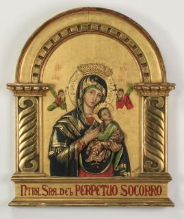 Appraisal: Giltwood alterpiece of Virgin Child Early th century oil and