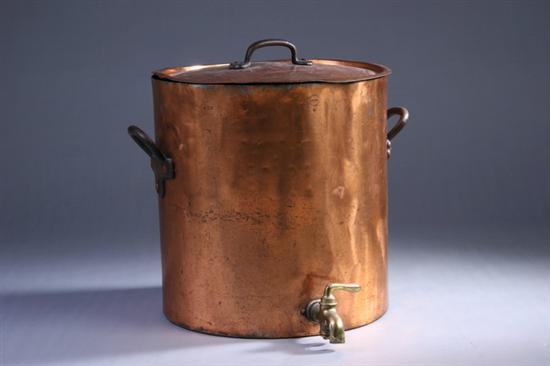 Appraisal: L BARTH SON LARGE COPPER COOKING POT AND COVER th-