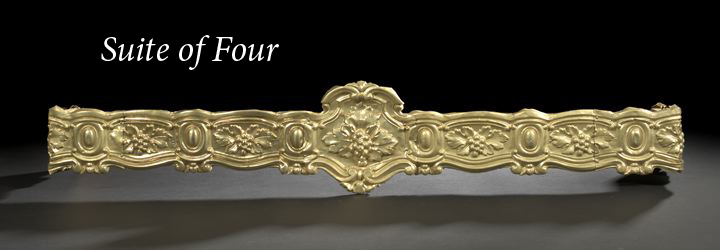 Appraisal: Suite of Four Embossed Brass Window Cornices in the rococo