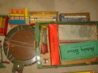 Appraisal: Playworn track and trackside accessories by Hornby and Bing comprising