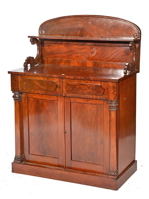 Appraisal: A MID TH CENTURY MAHOGANY CHIFFONIER with raised back two