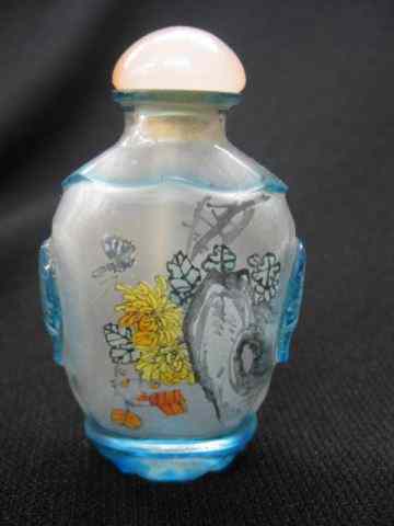 Appraisal: Chinese Peking Glass Snuff Bottle reversepainted landscapes - '' excellent