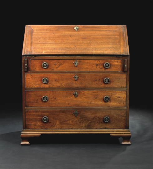 Appraisal: George III-Style Mahogany Bureau late th century the slant front