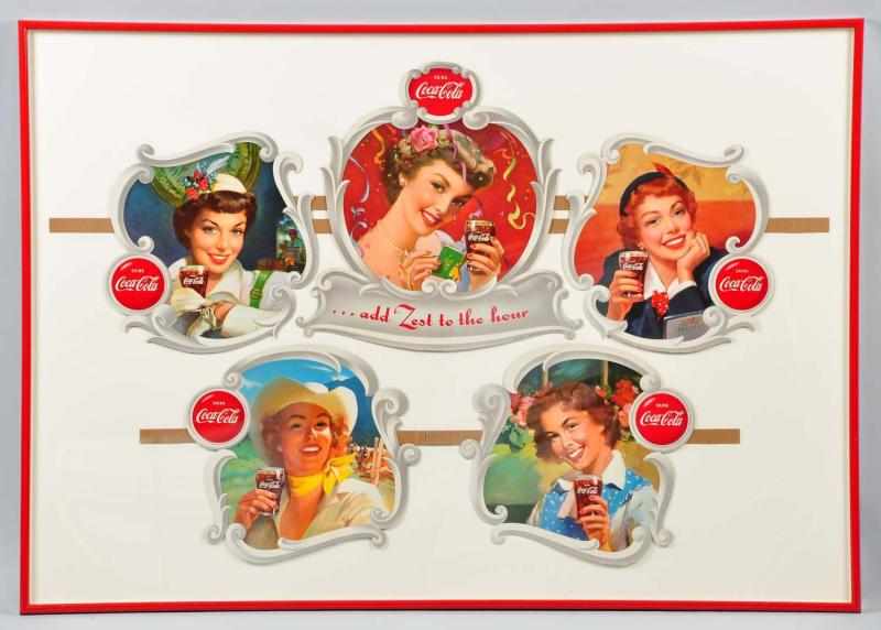 Appraisal: Coca-Cola Girls Heads Back Bar Display Description Hanging variation Beautifully