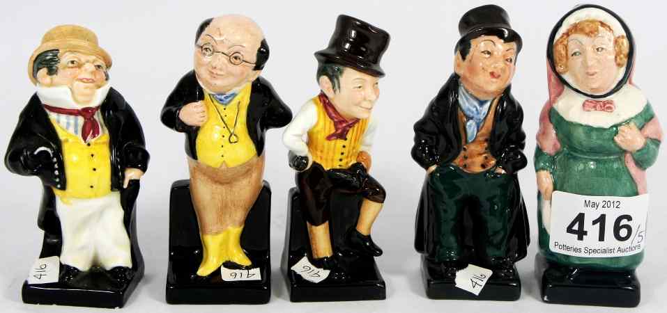 Appraisal: Royal Doulton Miniature Dickens Figures comprising Captain Cuttle Mrs Bardell