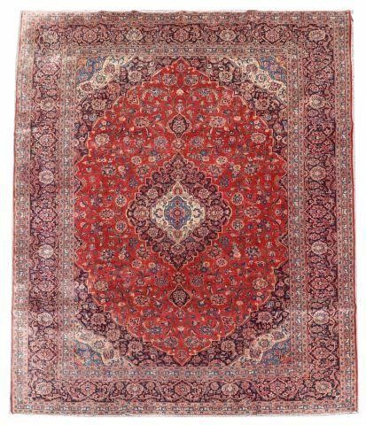 Appraisal: Hand-tied Persian Kashan rug approx ' l ' w