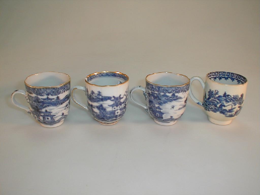 Appraisal: An thC English pottery blue printed coffee cup decorated with