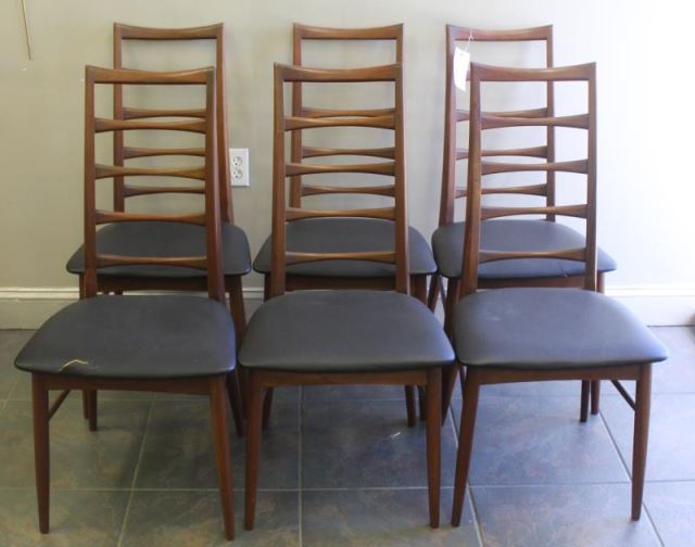 Appraisal: Midcentury Set of Niels Koefed Dining Chairs Danish ladder back