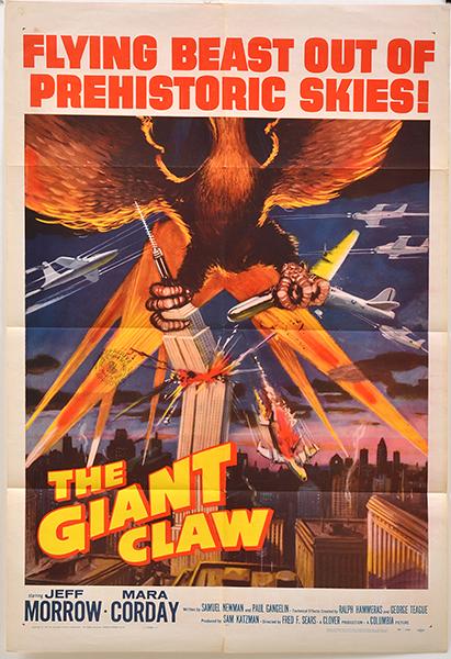 Appraisal: THE GIANT CLAW COLUMBIA U S ONE SHEET POSTER