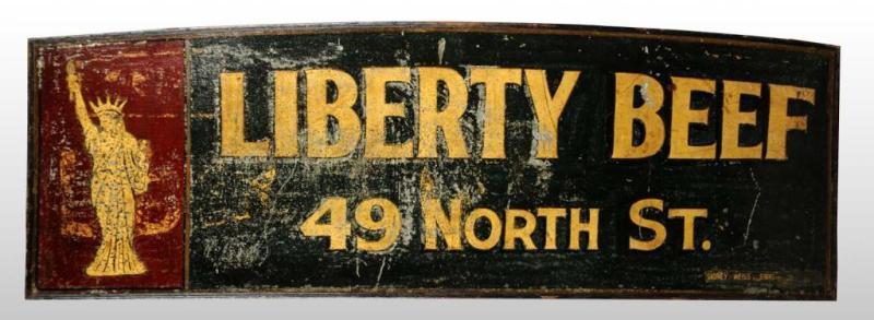 Appraisal: Large Metal Liberty Beef of Boston Sign Description With depiction