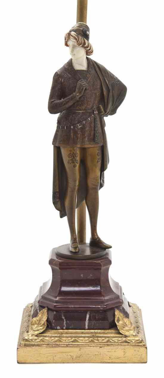 Appraisal: A German Bronze and Ivory Figure Hans Keck active -