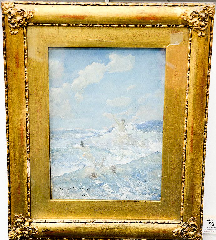 Appraisal: George Willoughby Maynard - oil on board Girls Swimming in