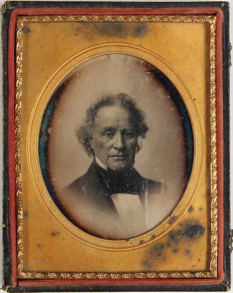 Appraisal: DAGUERREOTYPE PORTRAIT OF A MAN- in an embossed case cover