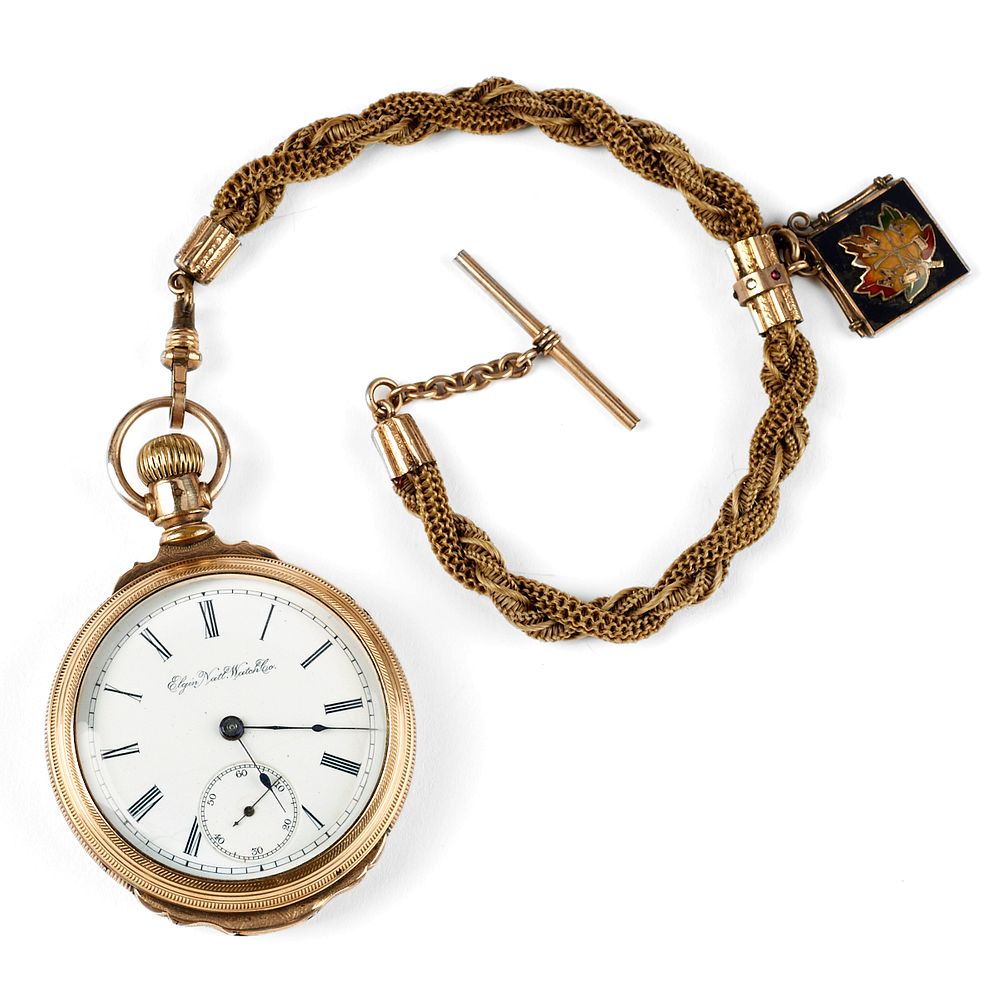 Appraisal: Elgin K Gold Filled Pocket Watch MWA Charm Elgin National