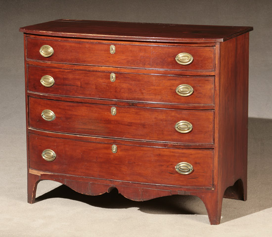 Appraisal: Federal Cherry Bow-Front Chest of Drawers New England Probably Connecticut