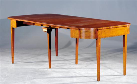 Appraisal: Hepplewhite style inlaid mahogany dining table early th century D-shaped