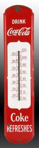 Appraisal: Large Coca-Cola Porcelain Thermometer Description s Very clean with the