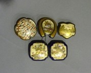 Appraisal: Three Japanese Satsuma belt buckles together with a Satsuma pin