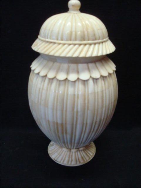 Appraisal: Bone Lidded Urn Dimensions high