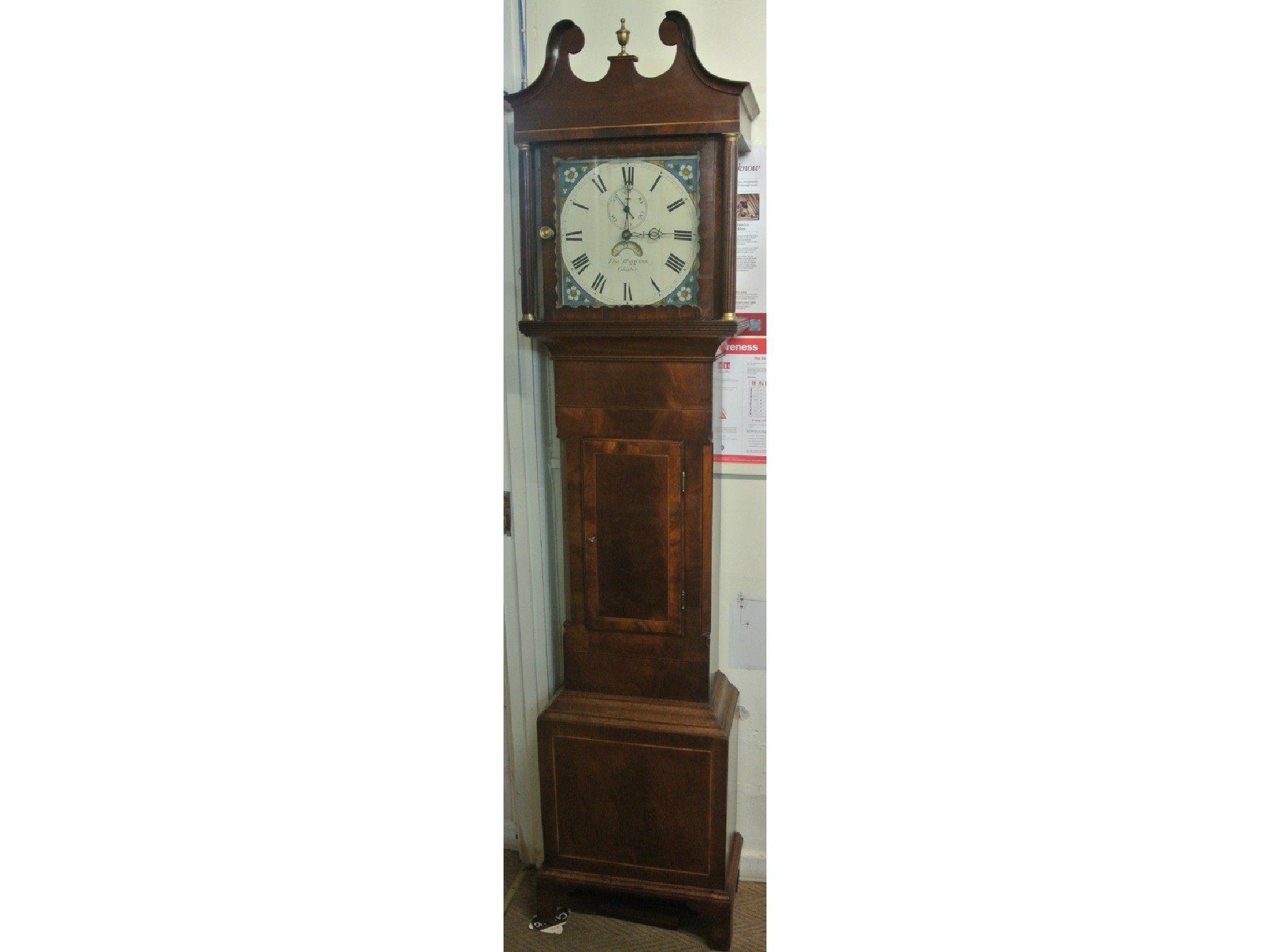 Appraisal: A Georgian long case clock the mahogany veneered trunk with