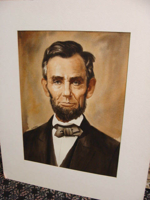 Appraisal: Edward Slattery American - PORTRAIT OF ABRAHAM LINCOLN Watercolor on