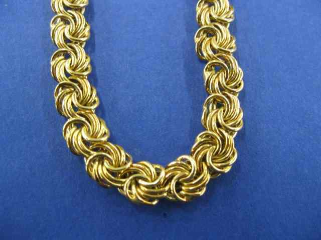 Appraisal: k Gold Chain fancy double band design '' long grams