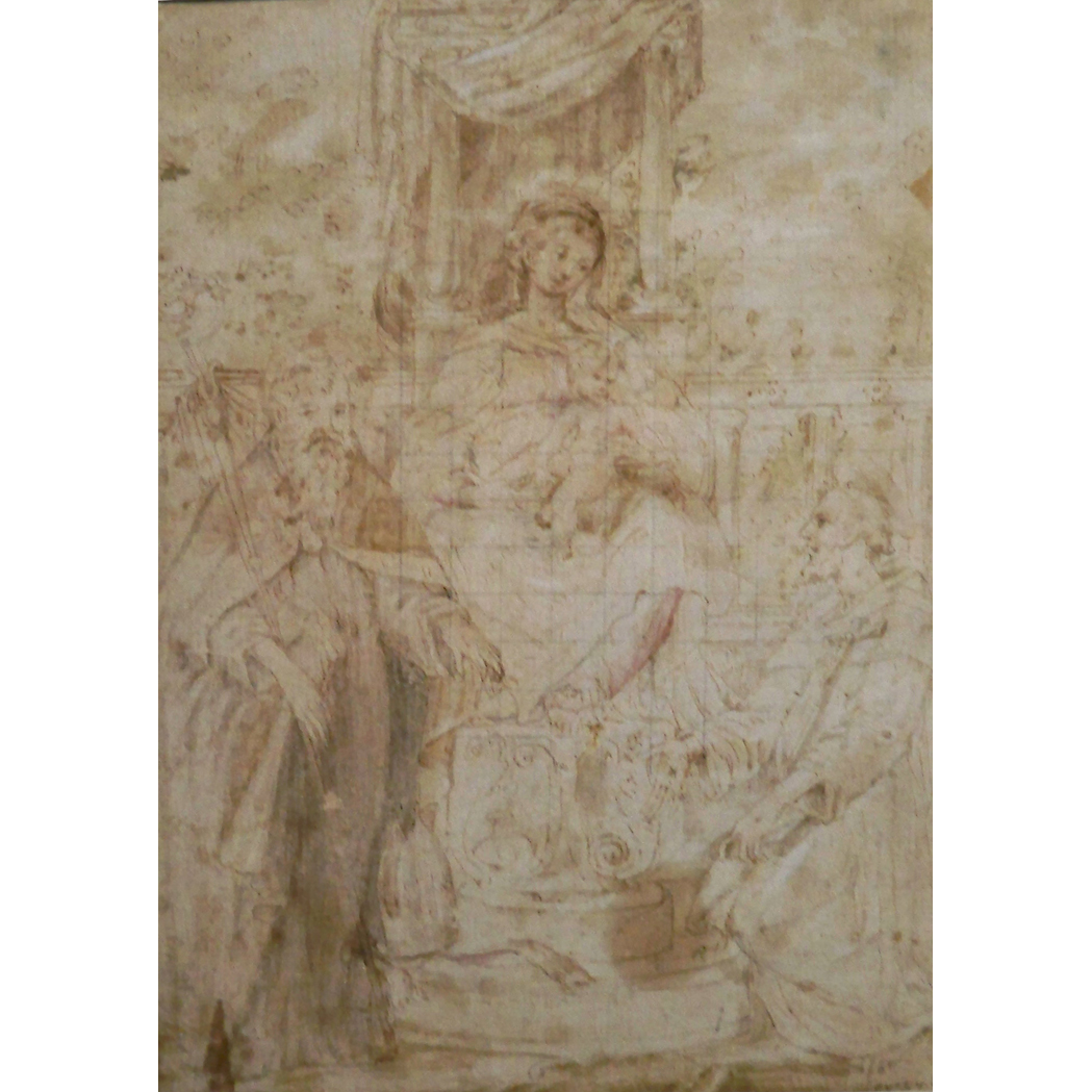 Appraisal: School of Parmigianino Enthroned Virgin and Child with Saint Francis