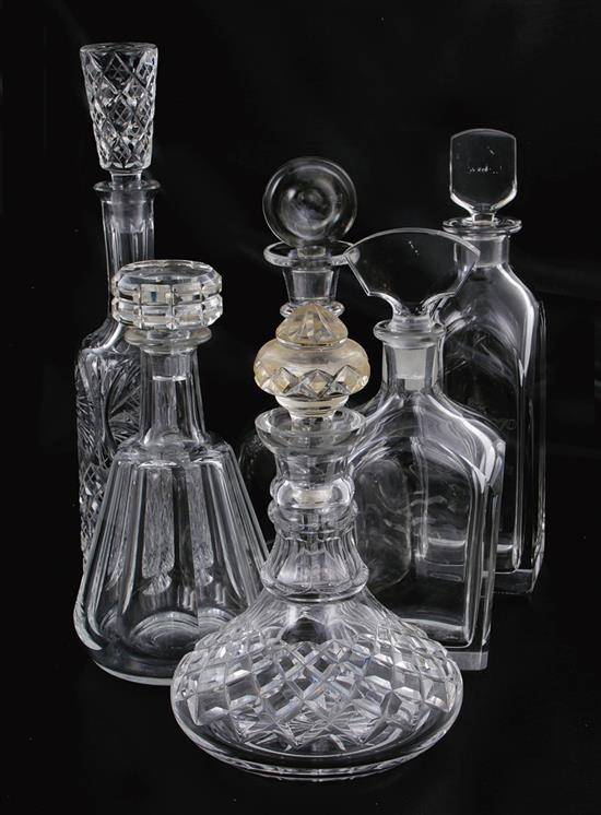 Appraisal: Crystal decanters Orrefors H two Baccarat H and Waterford H