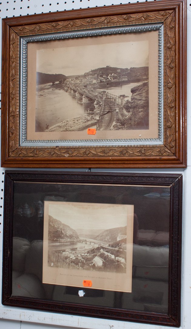 Appraisal: Two framed photographs of Harpers Ferry