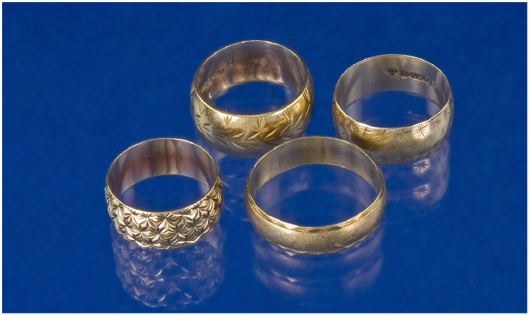 Appraisal: Four ct Gold Wedding Bands Weight Grammes