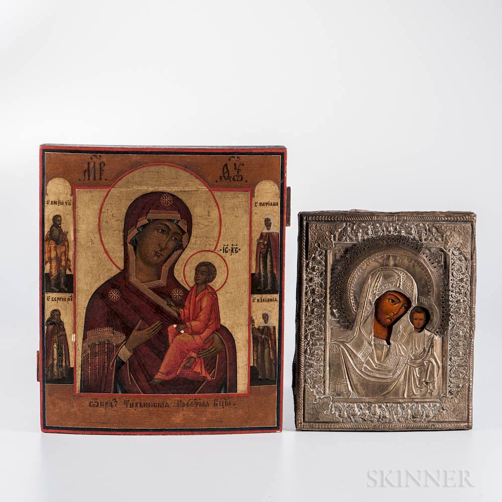 Appraisal: Two Madonna and Child Icons Two Madonna and Child Icons